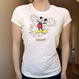 Vintage Disney White Mickey Mouse Women's T-Shirt